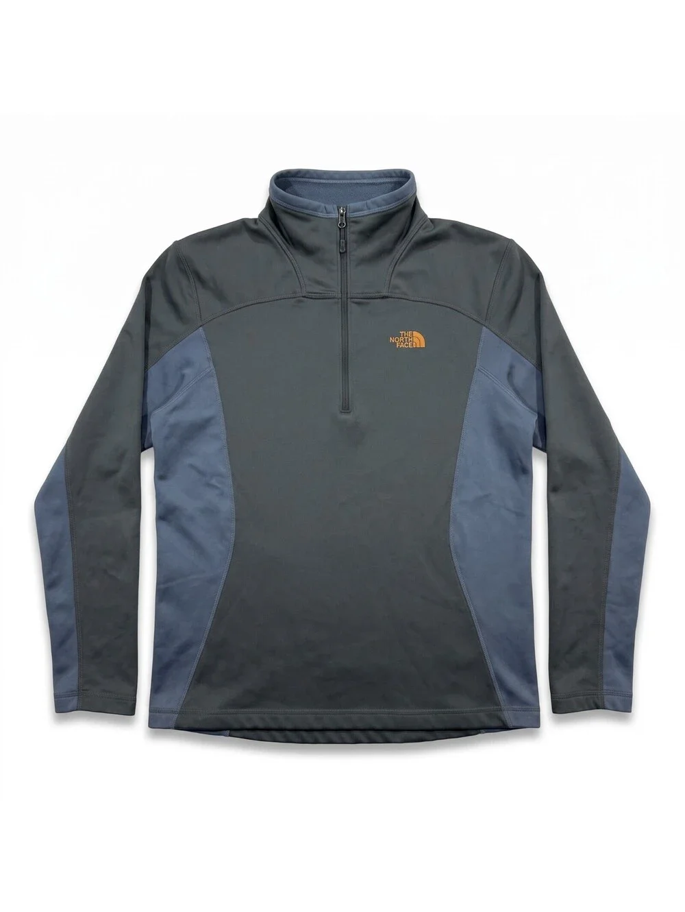 The North Face Pullover Mens M Gray Blue 1/4 Zip Fleece Hiking Outdoor Jacket